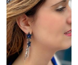 QueenMee Accessories Star Earrings Navy Blue Earrings