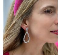 QueenMee Accessories Teardrop Earrings Statement Earrings in Gold and Silver - Silver