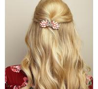 QueenMee Accessories Vintage Hair Clip Pink Peacock - Pink