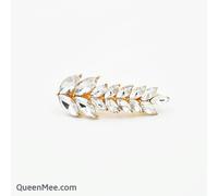 QueenMee Accessories Vintage Hair Clip Small Leaf - Gold