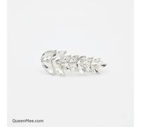 QueenMee Accessories Vintage Hair Clip Small Leaf - Silver