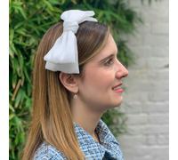 QueenMee Accessories White Fascinator Bow Headband