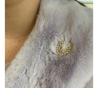 QueenMee Accessories Wreath Brooch Crystal Pin Small Brooch in Gold or Silver - Gold