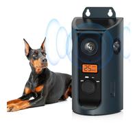 QueenMew Anti Barking Device, 50FT Solar Charging Dog Barking Deterrent Device, Tri-Directional Ultrasonic Stop Dog Barking Device, Barking Control Device for Indoor Outdoor