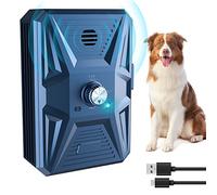 Queenmew Anti Bell Device Dogs, 3 Modes Anti-Bark Ultrasonic Device, 33 Foot Stop Dog Bark Device, IPX4 Waterproof Anti-Bark for Dogs for Training Large Small Dogs Outdoor and Indoor