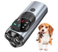 QueenMew Dog Barking Deterrent Devices, 3 Transmitters Ultrasonic Dog Barking Device, 2 Modes Anti Barking Device with LED light, 30Ft Handheld Stop Dog Barking for Indoor Outdoor Training