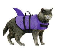 Queenmore Cat Life Jacket, XXS Extra Small Dog Life Vest, Puppy Life Vest for Swimming, Small Dog Vests for Boating, Lightweight High-Vis Water Floating Vest with Rescue Handle/Leash Hook