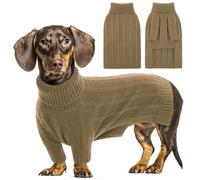 Queenmore Chihuahua Jumper, Turtleneck Long Sleeve Pullover for Boys Girls Yorkshire, Poodle, Cockapoo (Camel, S)