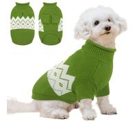 Queenmore Dachshund Jumper Small Turtleneck Dog Jumpers Turtleneck Dog Sweater Warm Stretchy Knitwear Fleece Jumper Chihuahua Dachshund Sausage Dog Cat Clothes Pet Winter Outfit, Green, X-Small