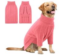Queenmore Dog Jumper Large, Cozy & Stretchy Puppy Jumper for Labrador, Golden Retriever, Border Collie (Pink, XL)