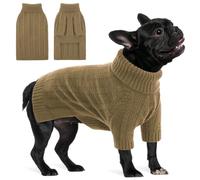 Queenmore Dog Jumper Medium, Cozy & Stretchy French Bulldog Jumper for Dachshund, Jack Russell, Beagle, Schnauzer, Sausage Dog (Camel, M)
