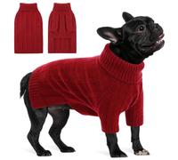 Queenmore Dog Jumper, Soft & Cozy Knitwear Dachshund Jumper, for Jack Russell, Beagle, Schnauzer, Bulldog (Red, M)