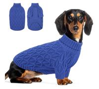 Queenmore Dog Jumpers Small, Stretchy Warm Turtleneck Fall Winter Apparel for Maltese Pomeranian Poodle Shih Tzu, Blue, S