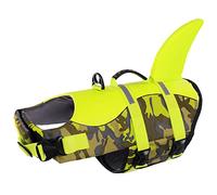 Queenmore Dog Swimming Vest, Adjustable Pet Life Jacket Large, Ripstop S Vest With Rescue Handle, Preserver For Suasage Dog, French Bulldog Pug, Corgi, Beagle, L