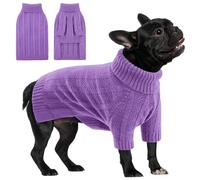 Queenmore Medium Dog Jumper, Cozy & Stretchy Pullover for Dachshund, Jack Russell, Beagle, Schnauzer, Bulldog, Sausage Dog (Purple, M)