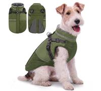 Queenmore XS Dog Coat With Harness Attached Uk, 3-Layer Warm, Green, XS | Zip-Up Puppy Coat Easy On/Off, Waterproof For Rainy Walks In Unpredictable Uk Weather Fit Chihuahua Yorkshire Terrier Maltese