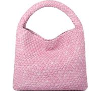 Fashion Woven Purse for Women Top-handle Shoulder Bag Soft Summer Hobo Tote Bag, Denim Pink