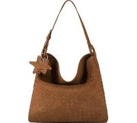 Queenoris Woven Suede Bag for Women, Top Handle Shoulder Bag Vegan Leather Hobo Bag, Brown, Suede