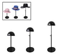 Queens 3Pack Black Adjustable Height Hat Stand Organizer Metal Dome Shape Design Tabletop Wig Display Rack