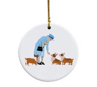 Queens And Corgii Christmas Ornament - Queens And Dog Christmas Tree Decorations | Elizabeth & Her Corgii Pendant, Acrylic Queens's Jubilee Memorial Sign, Hanging Decoration For Home