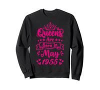 Queens Are Born In April 1955 71st Birthday Women Girls Sweatshirt
