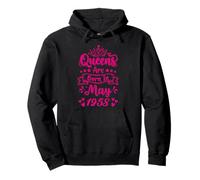 Queens Are Born In April 1958 68th Birthday Women Girls Pullover Hoodie