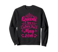Queens Are Born In April 2016 10th Birthday Women Girls Sweatshirt