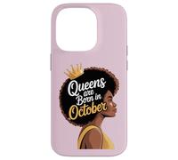 Queens are Born in October Afro Woman Power Words Black Case for iPhone 14 Pro