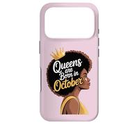 Queens are Born in October Afro Woman Power Words Black Case for iPhone 17 Pro