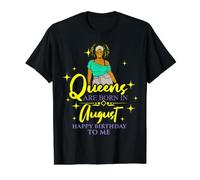 Queens August Birthday Month Girl Black Melanin Magic Women Value Graphic T-Shirt, Men, Black, XL