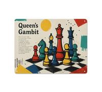 Queens Gambit Chess Art Metal Sign 30x40cm, Wall Art, Wall Decor | Give the man cave a winter update with metal wall plaques and a personal wall accent.