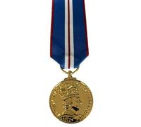 QUEENS GOLDEN JUBILEE 2002 FULL SIZE COPY MEDAL WITH 6" RIBBON ONLY (NOT MOUNTED)