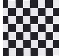 Queen's Home & Beauty Store BLACK WHITE CHEF CHECK POLY COTTON DRILL FABRIC CLOTH - QUALITY - 60" WIDE - per metre