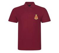 Queen's Lancashire Regiment Insignia Mens Embroidered Polo Shirt British Army Military Embroidery (UK, Alpha, XXL, Regular, Regular, Maroon)