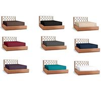 Queens Land Home Easycare & Long Lasting Plain Pollycotton Fitted Sheet. (Small Double (4FT), Cream)