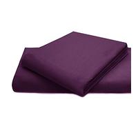 Queens Land Home Easycare & Long Lasting Pollycotton Flat Sheets. (Plum, Pillow Pair)