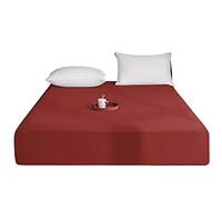 Queens Land Home Extra Deep (40cm) Easycare & Long Lasting Pollycotton Fitted Sheet. (Red, King)