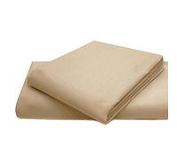 Queens Land Home Non Iron Percale Pollycotton Flat Sheet (Single, Latte)