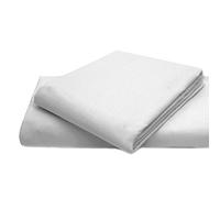 Queens Land Home Non Iron Percale Pollycotton Flat Sheet (Single, White)