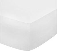 Queens Land Home Plain Dyed Non Iron Percale Pollycotton Fitted Sheet-King White