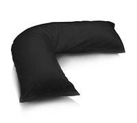 Queens Land Home V-Shaped Pillow Cover of Nursery Orthopedic Maternity Pregnancy Pillow for Comfort & Support.(Black)