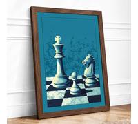 Queen's Last Stand Modern Framed Wall Art Print A1 (84.1×59.4cm) Walnut, Wall Decor for Living Room, Bedroom, Office & Home, Ready to Hang, Art Gift
