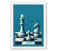 Queen's Last Stand Modern Framed Wall Art Print A1 (84.1×59.4cm) White, Wall Decor for Living Room, Bedroom, Office & Home, Ready to Hang, Art Gift