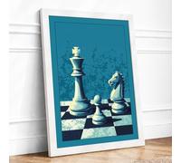 Queen's Last Stand Modern Framed Wall Art Print A2 (59.4×42cm) White, Wall Decor for Living Room, Bedroom, Office & Home, Ready to Hang, Art Gift