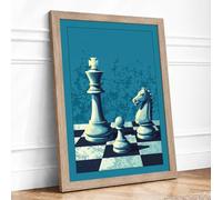 Queen's Last Stand Modern Framed Wall Art Print A3 (42×29.7cm) Oak, Wall Decor for Living Room, Bedroom, Office & Home, Ready to Hang, Art Gift