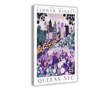 Queens New York Flower Market Poster Canvas Poster Wall Art Decor Print Picture Paintings for Living Room Bedroom Decoration 16x24inch(40x60cm)