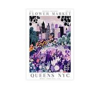 Queens New York Flower Market Poster Canvas Poster Wall Art Decor Print Picture Paintings for Living Room Bedroom Decoration 08x12inch(20x30cm)