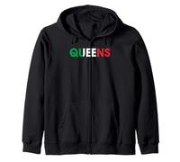 Queens NYC Italian Flag Suitable for Men Women. Zip Hoodie