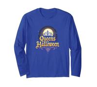 Queens of Halloween: Spooky Witch Night Moon Party Long Sleeve T-Shirt, Adult Unisex, Royal Blue, XL