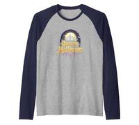 Queens of Halloween: Spooky Witch Night Moon Party Raglan Baseball Tee, Men, Navy/Athletic Heather, M